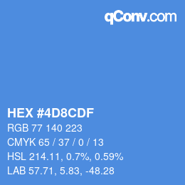 Color code: HEX #4D8CDF | qconv.com