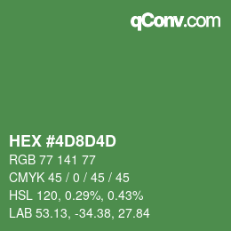 Color code: HEX #4D8D4D | qconv.com