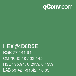 Code couleur: HEX #4D8D5E | qconv.com