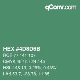 Color code: HEX #4D8D6B | qconv.com