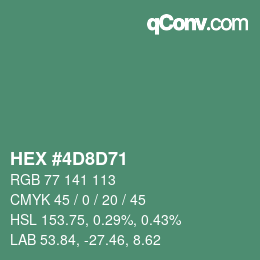 カラーコード: HEX #4D8D71 | qconv.com