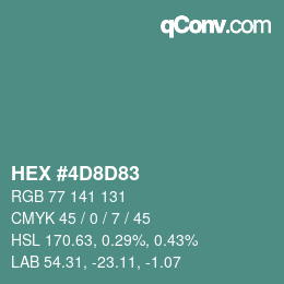 Color code: HEX #4D8D83 | qconv.com