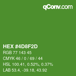Color code: HEX #4D8F2D | qconv.com
