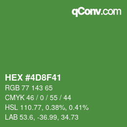 Color code: HEX #4D8F41 | qconv.com