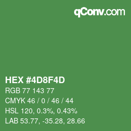 颜色代码: HEX #4D8F4D | qconv.com