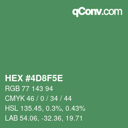 Color code: HEX #4D8F5E | qconv.com