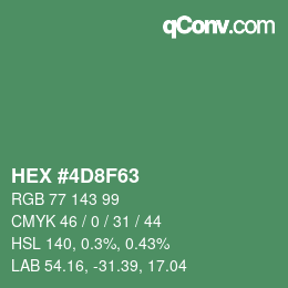 颜色代码: HEX #4D8F63 | qconv.com