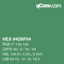 颜色代码: HEX #4D8F64 | qconv.com
