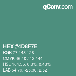 Color code: HEX #4D8F7E | qconv.com
