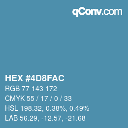 カラーコード: HEX #4D8FAC | qconv.com