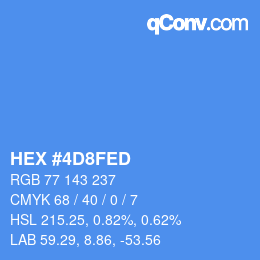 カラーコード: HEX #4D8FED | qconv.com