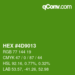 カラーコード: HEX #4D9013 | qconv.com