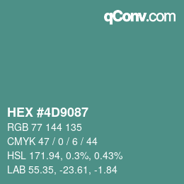 Color code: HEX #4D9087 | qconv.com