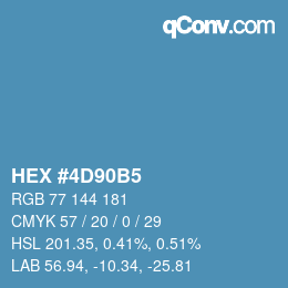 カラーコード: HEX #4D90B5 | qconv.com