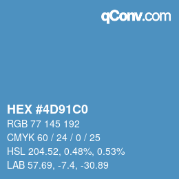 Color code: HEX #4D91C0 | qconv.com