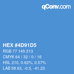 カラーコード: HEX #4D91D5 | qconv.com
