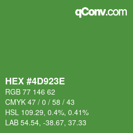 Color code: HEX #4D923E | qconv.com