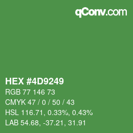 Color code: HEX #4D9249 | qconv.com