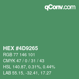 Color code: HEX #4D9265 | qconv.com