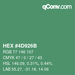 カラーコード: HEX #4D926B | qconv.com