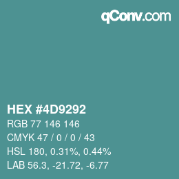Color code: HEX #4D9292 | qconv.com