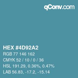Color code: HEX #4D92A2 | qconv.com