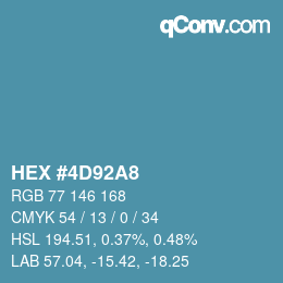カラーコード: HEX #4D92A8 | qconv.com