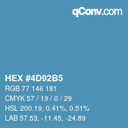 カラーコード: HEX #4D92B5 | qconv.com