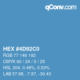 Color code: HEX #4D92C0 | qconv.com