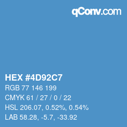 颜色代码: HEX #4D92C7 | qconv.com