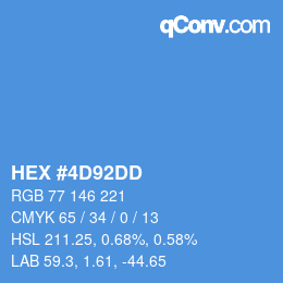 カラーコード: HEX #4D92DD | qconv.com