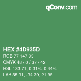 Color code: HEX #4D935D | qconv.com