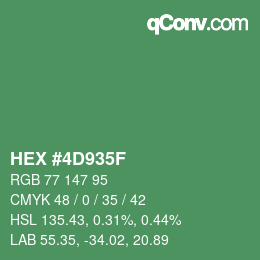 カラーコード: HEX #4D935F | qconv.com