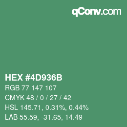 Color code: HEX #4D936B | qconv.com