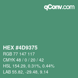 Color code: HEX #4D9375 | qconv.com