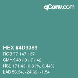 Color code: HEX #4D9389 | qconv.com