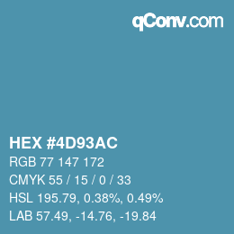 Color code: HEX #4D93AC | qconv.com