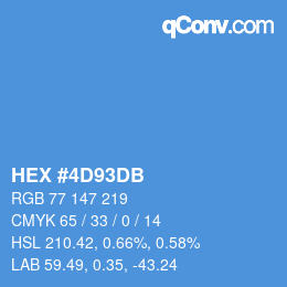 颜色代码: HEX #4D93DB | qconv.com