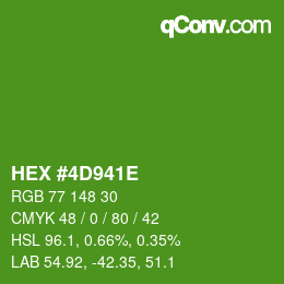 Color code: HEX #4D941E | qconv.com