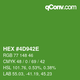 カラーコード: HEX #4D942E | qconv.com
