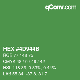 Color code: HEX #4D944B | qconv.com