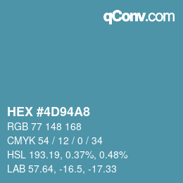 颜色代码: HEX #4D94A8 | qconv.com