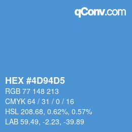 カラーコード: HEX #4D94D5 | qconv.com