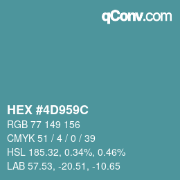 Color code: HEX #4D959C | qconv.com