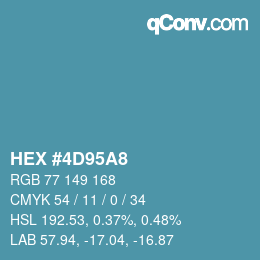 颜色代码: HEX #4D95A8 | qconv.com