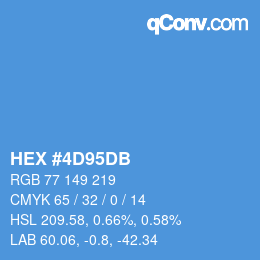 颜色代码: HEX #4D95DB | qconv.com