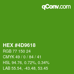 カラーコード: HEX #4D9618 | qconv.com