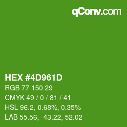 Color code: HEX #4D961D | qconv.com