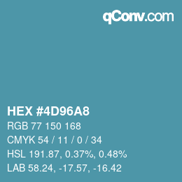 颜色代码: HEX #4D96A8 | qconv.com