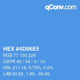 颜色代码: HEX #4D96E5 | qconv.com
